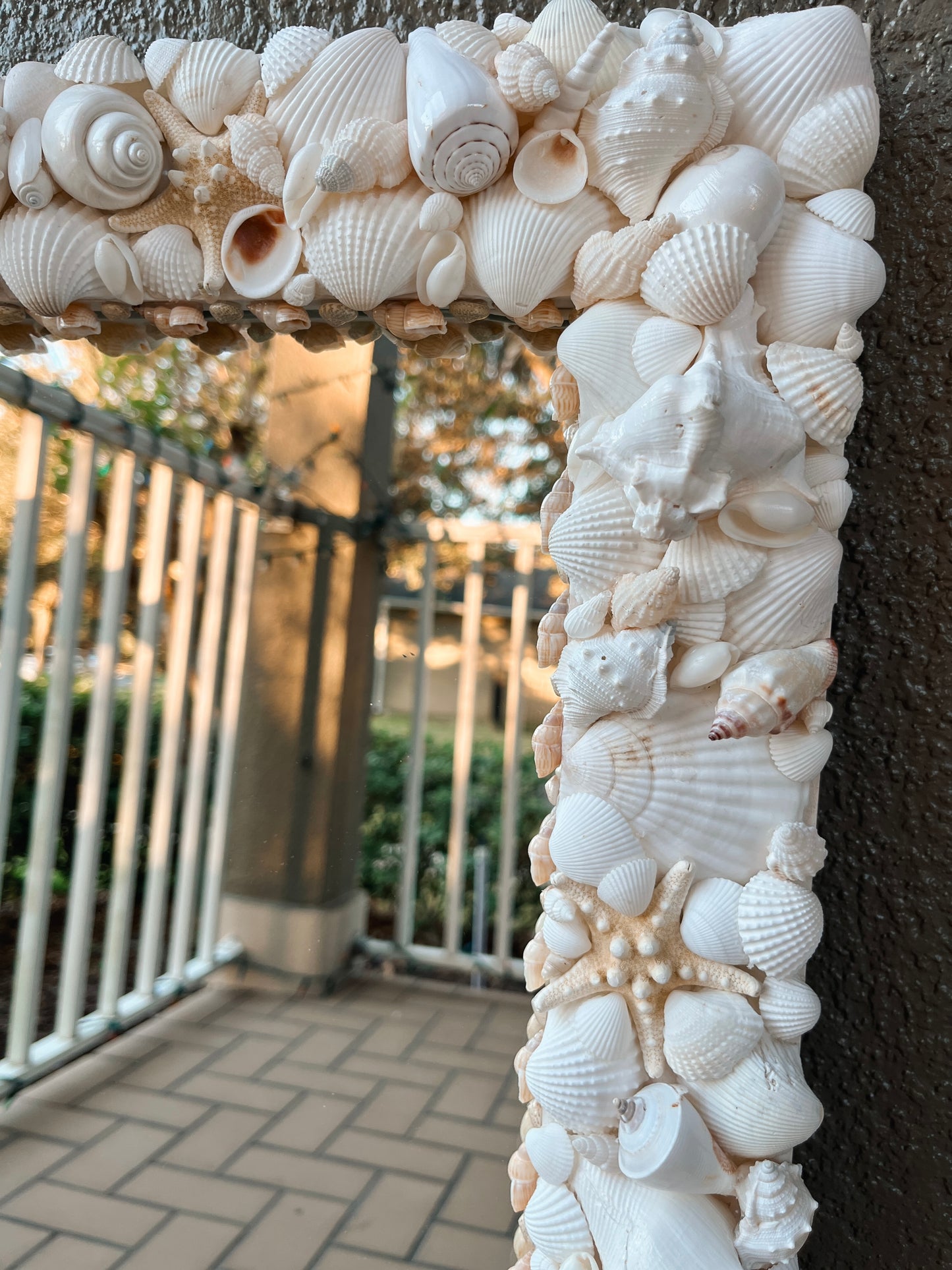 White Seashell Mirror 24x34”