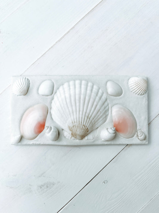3x6” Shell Tile - Blush and White