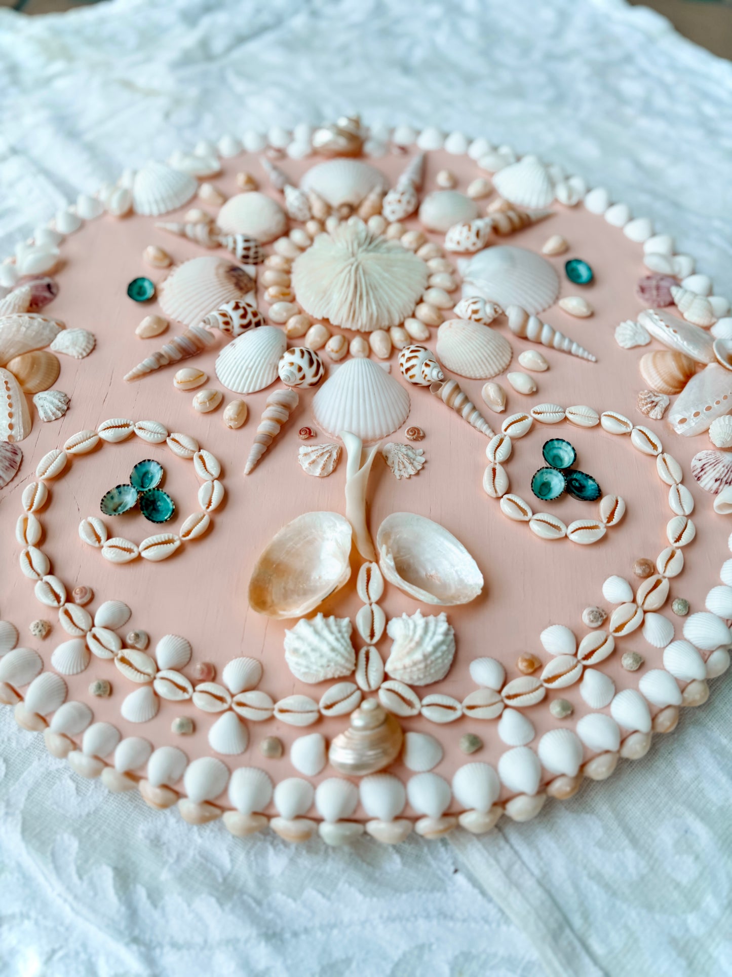 Blush Shell Panel 16.5", Mushroom Coral Center (Made-to-Order)