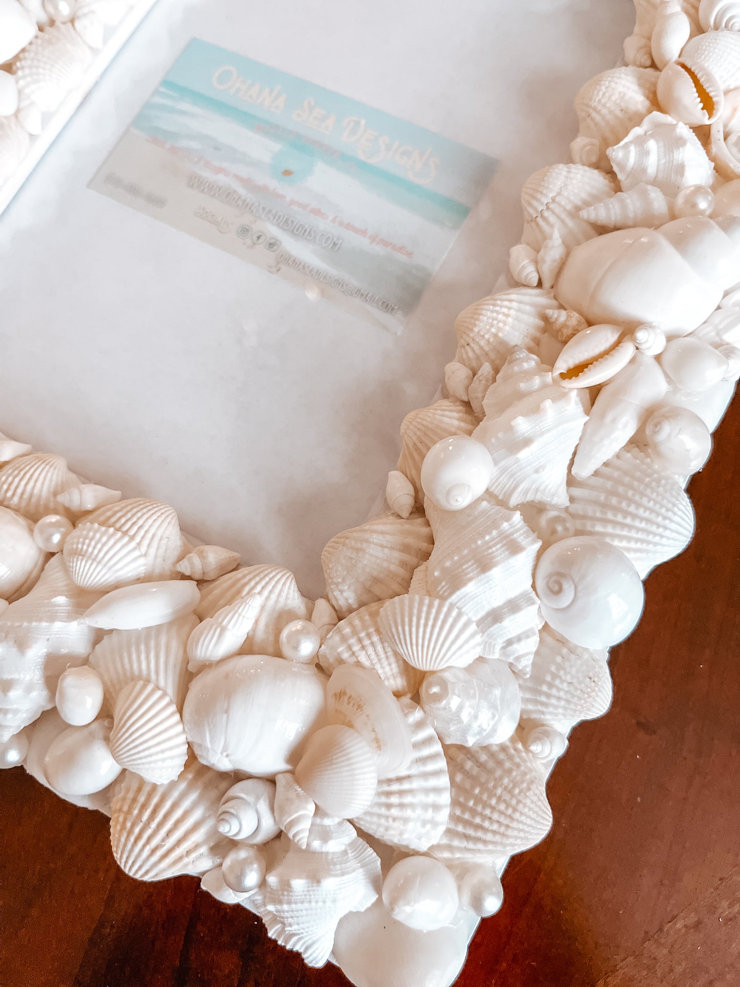 White Shell Picture Frame 4x6, 5x7 or 8x10