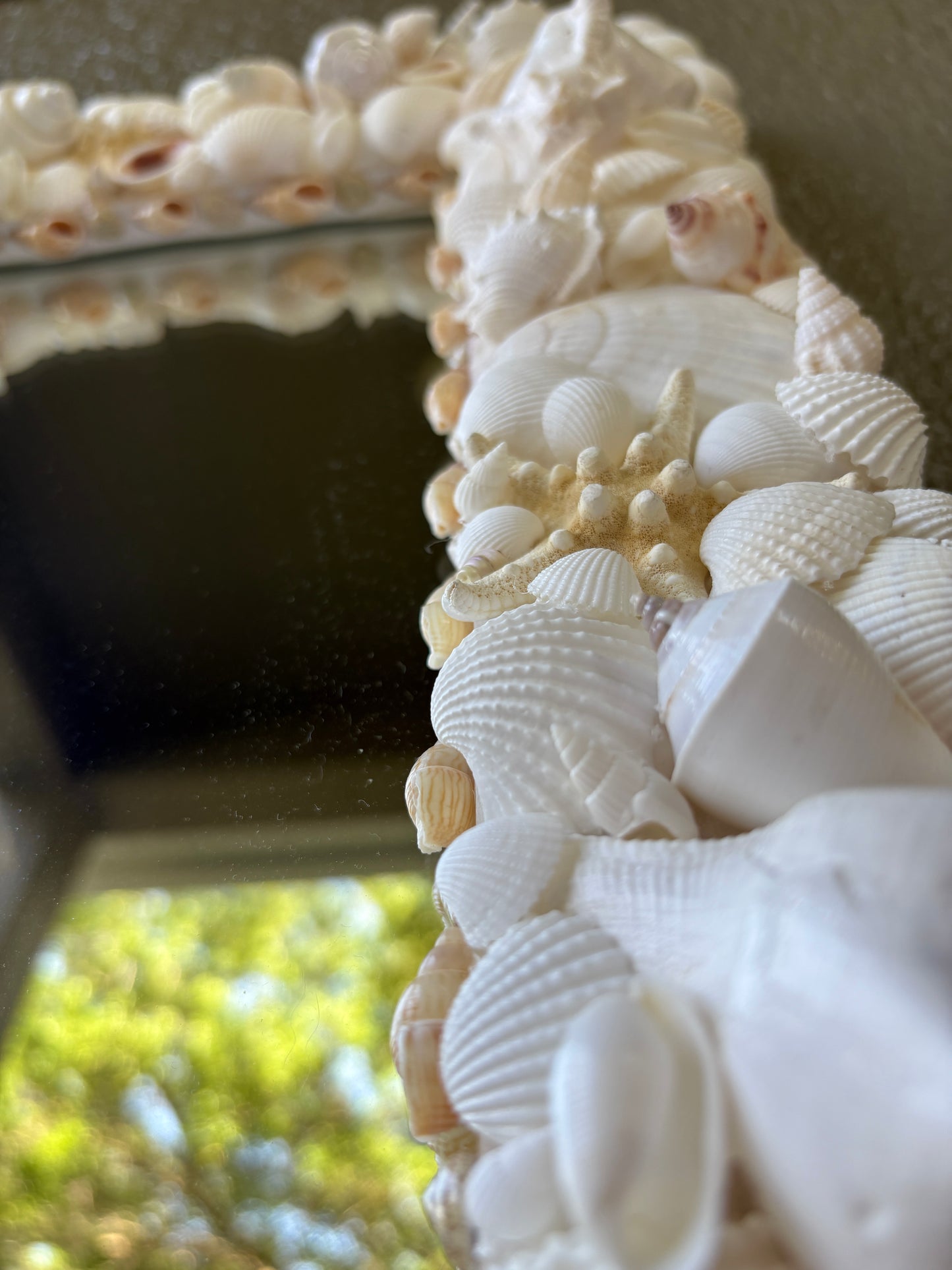 White Seashell Mirror 24x34”