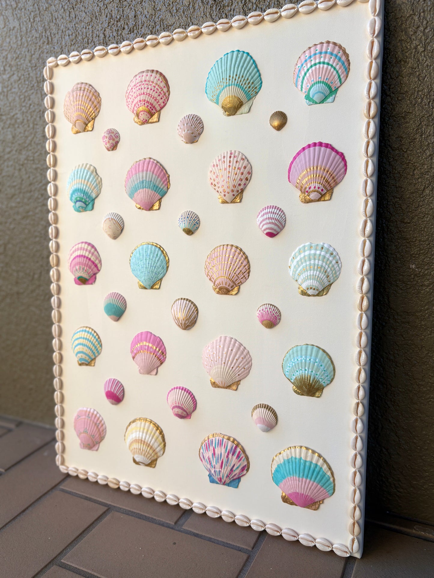 Shells on Canvas 18x24” - Study in Palm Beach Coastal Colors I