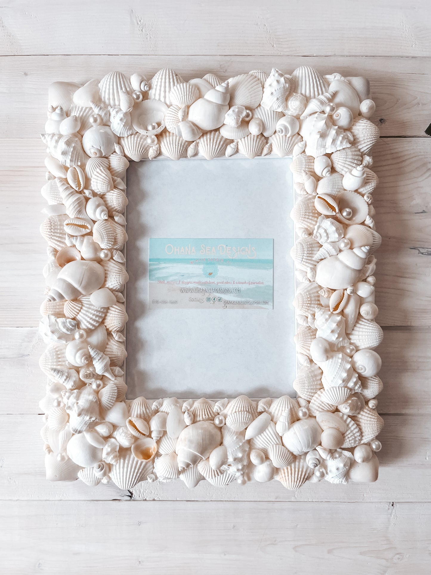 White Shell Picture Frame 4x6, 5x7 or 8x10