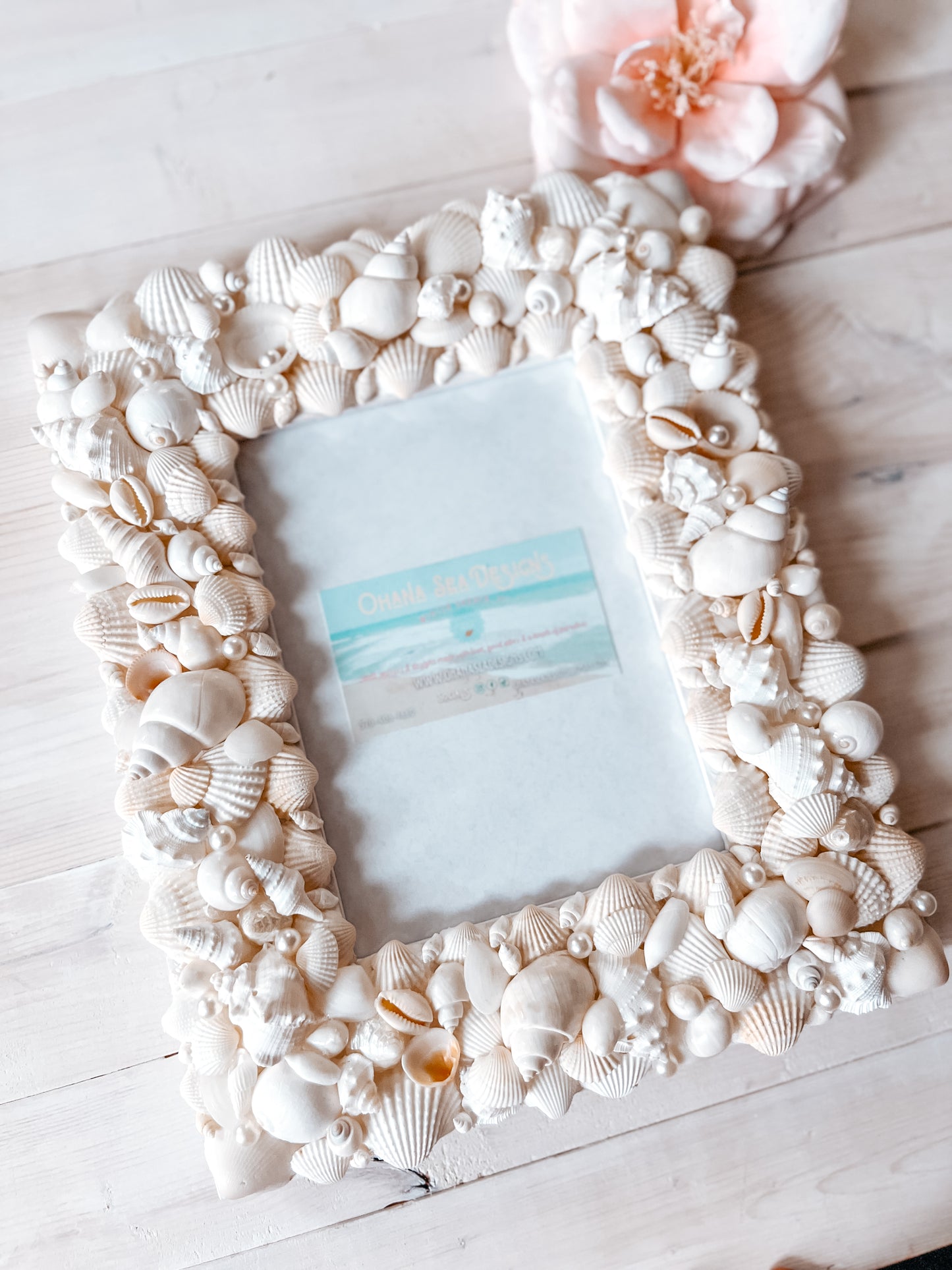 White Shell Picture Frame 4x6, 5x7 or 8x10