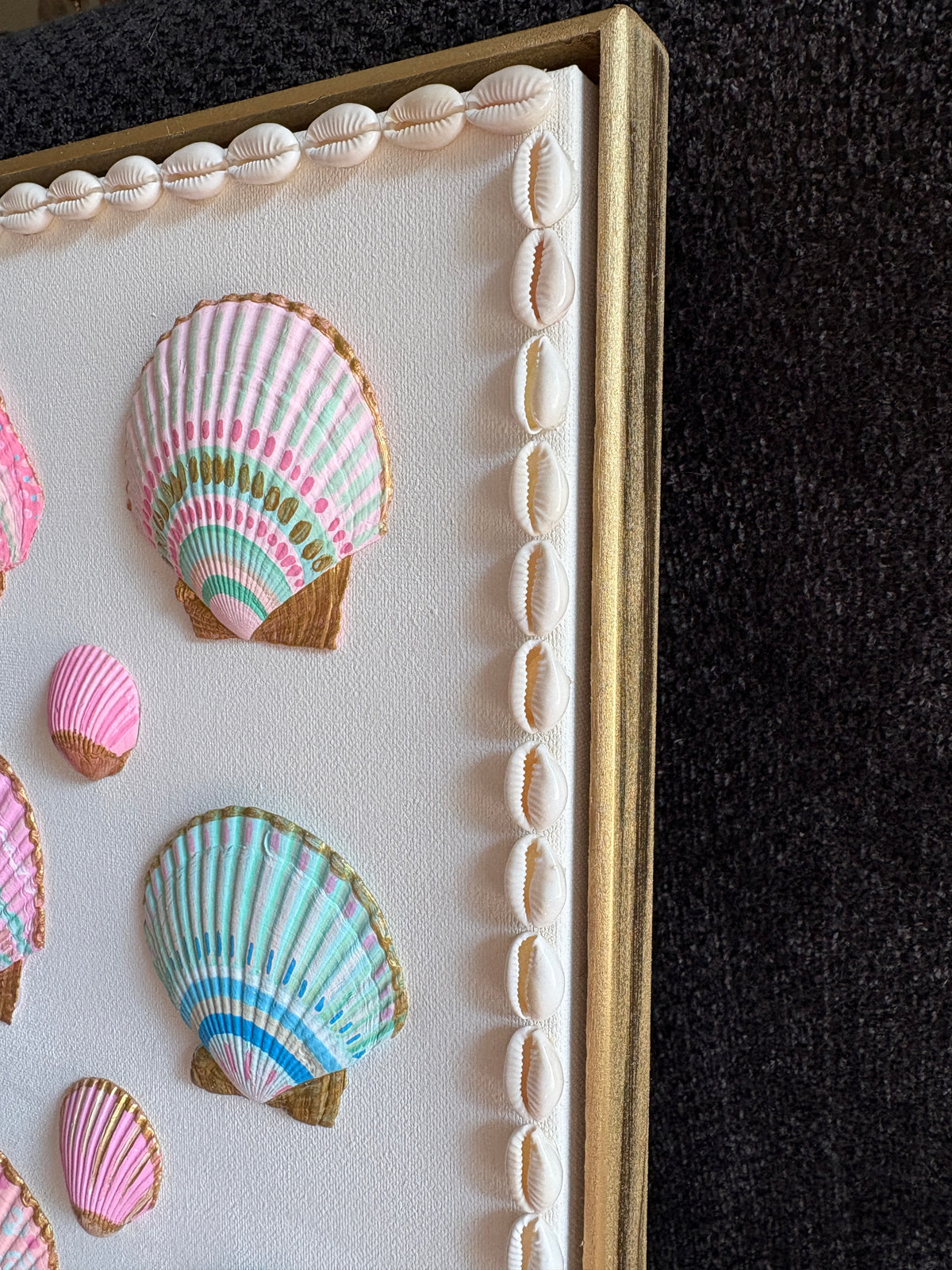 Painted Shells on Canvas 24x24”