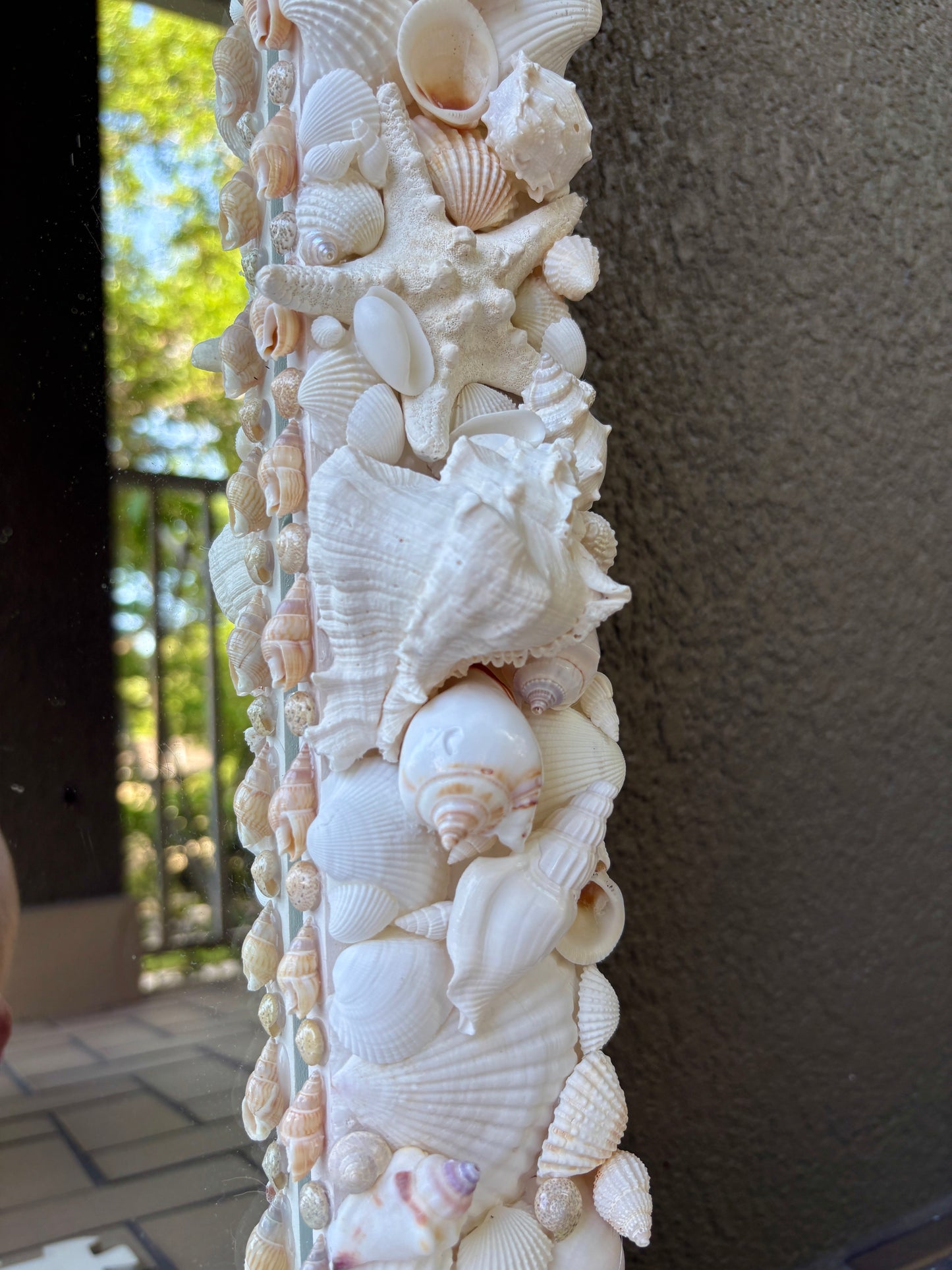 White Seashell Mirror 24x34”