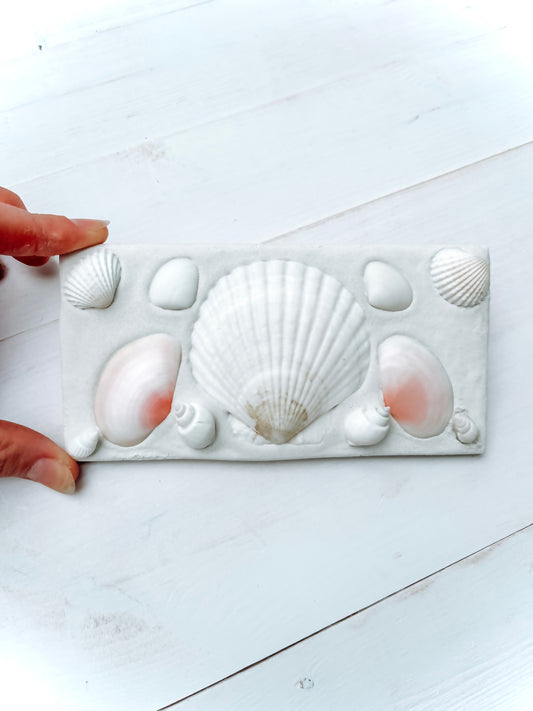 3x6” Shell Tile - Blush and White