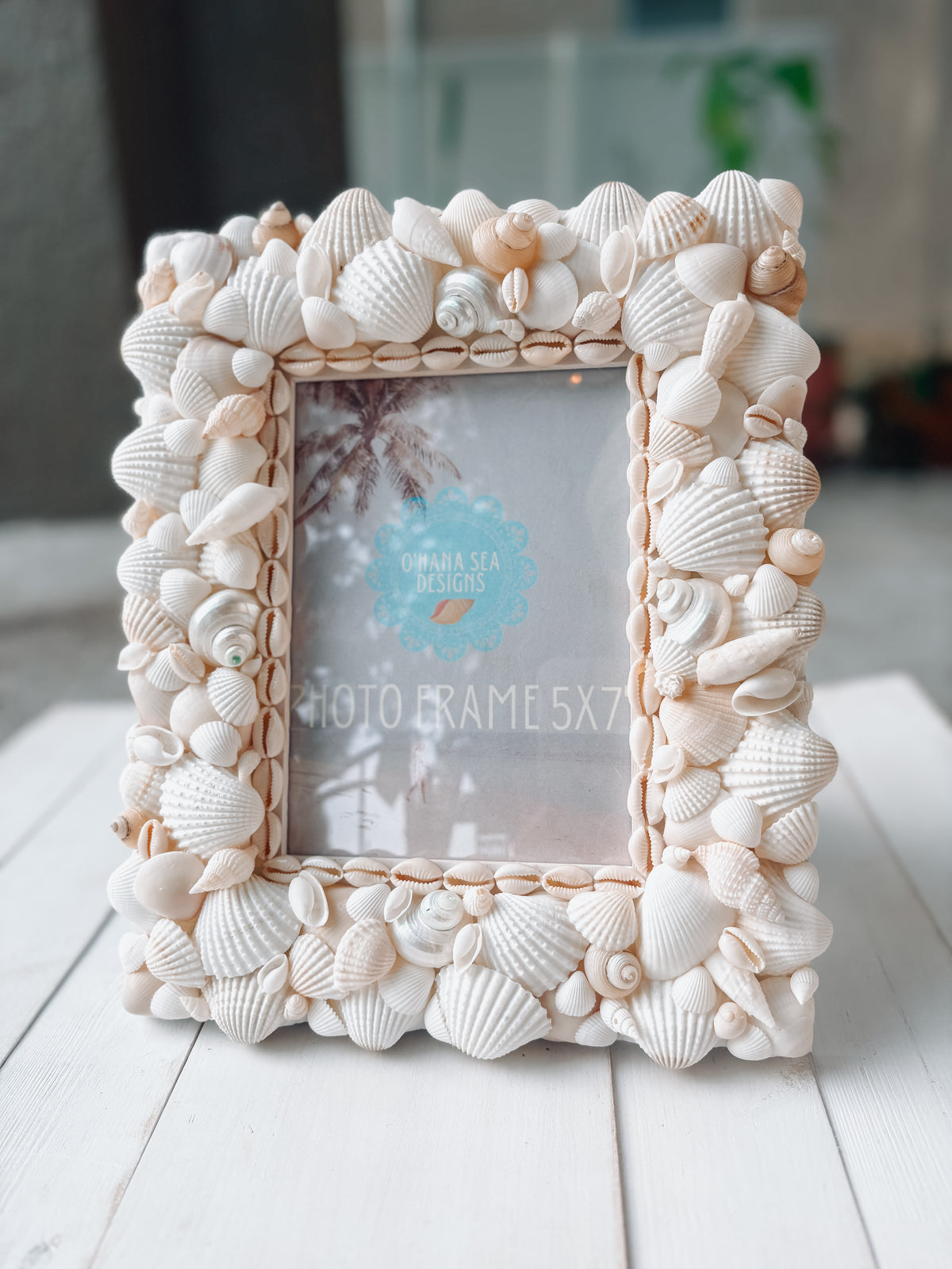White Shell Picture Frame 5x7”