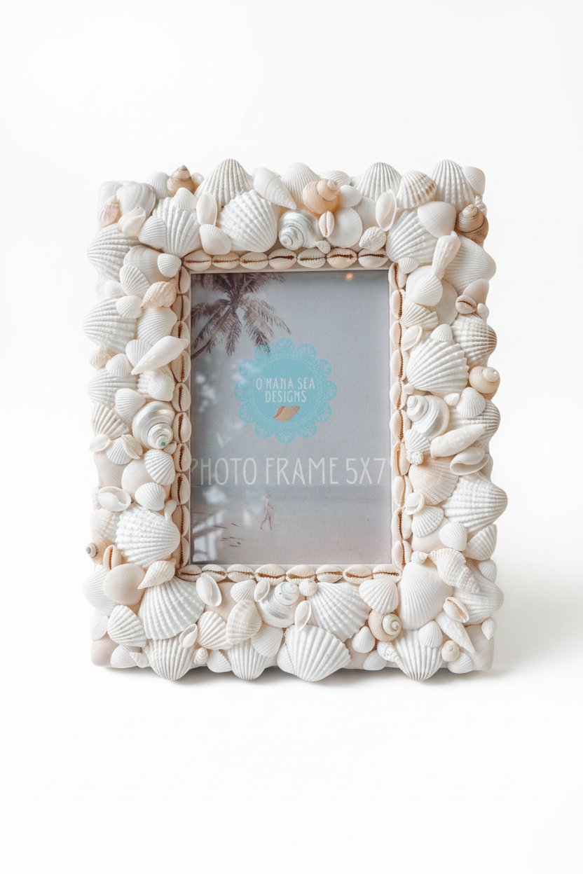 White Shell Picture Frame 5x7”