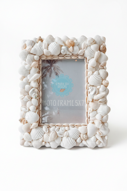 White Shell Picture Frame 5x7”