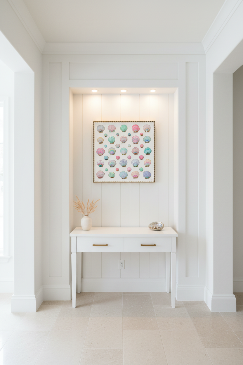 Painted Shells on Canvas 24x24”