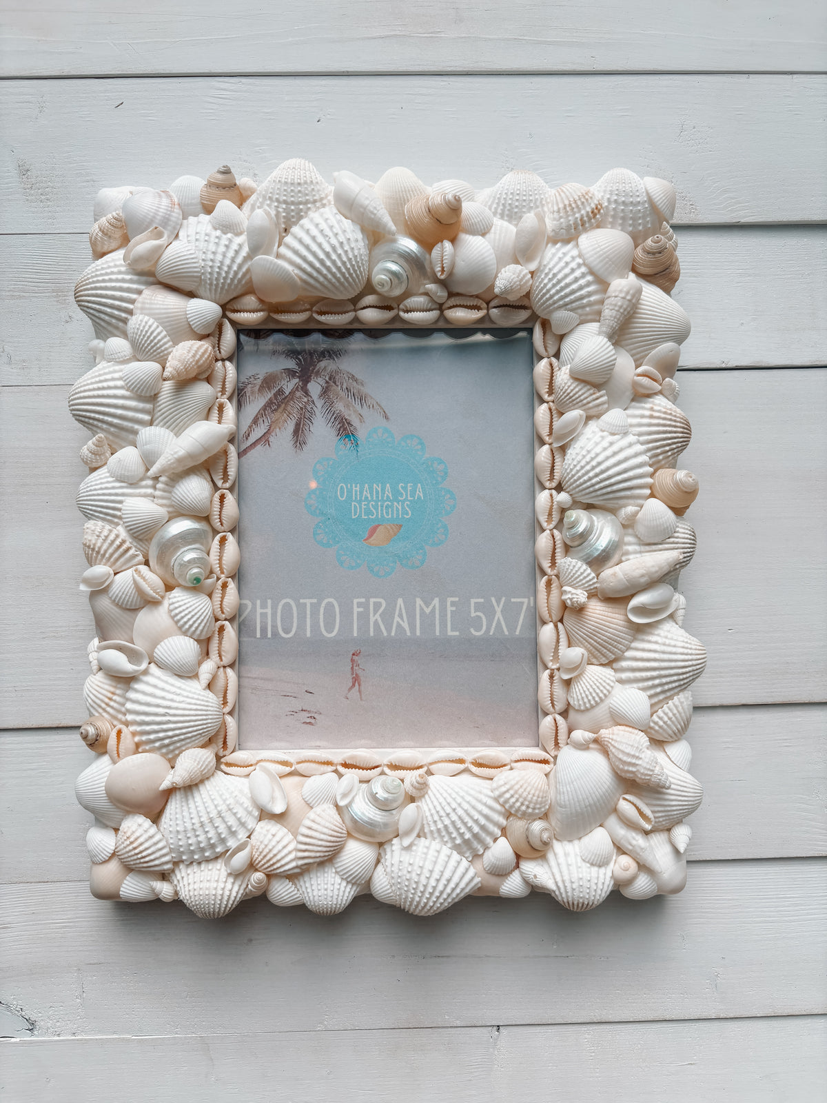 White Shell Picture Frame 5x7”