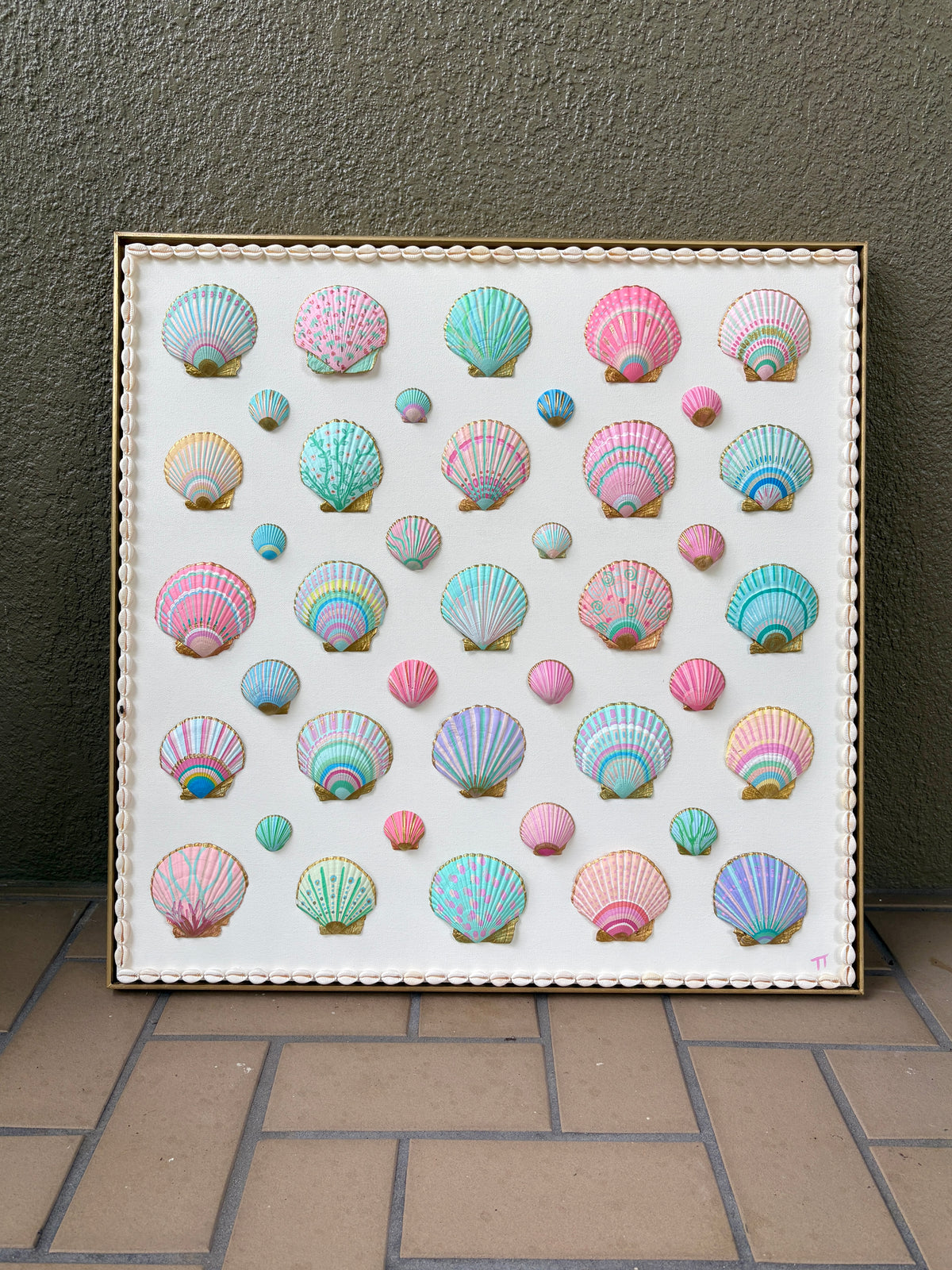 Painted Shells on Canvas 24x24”