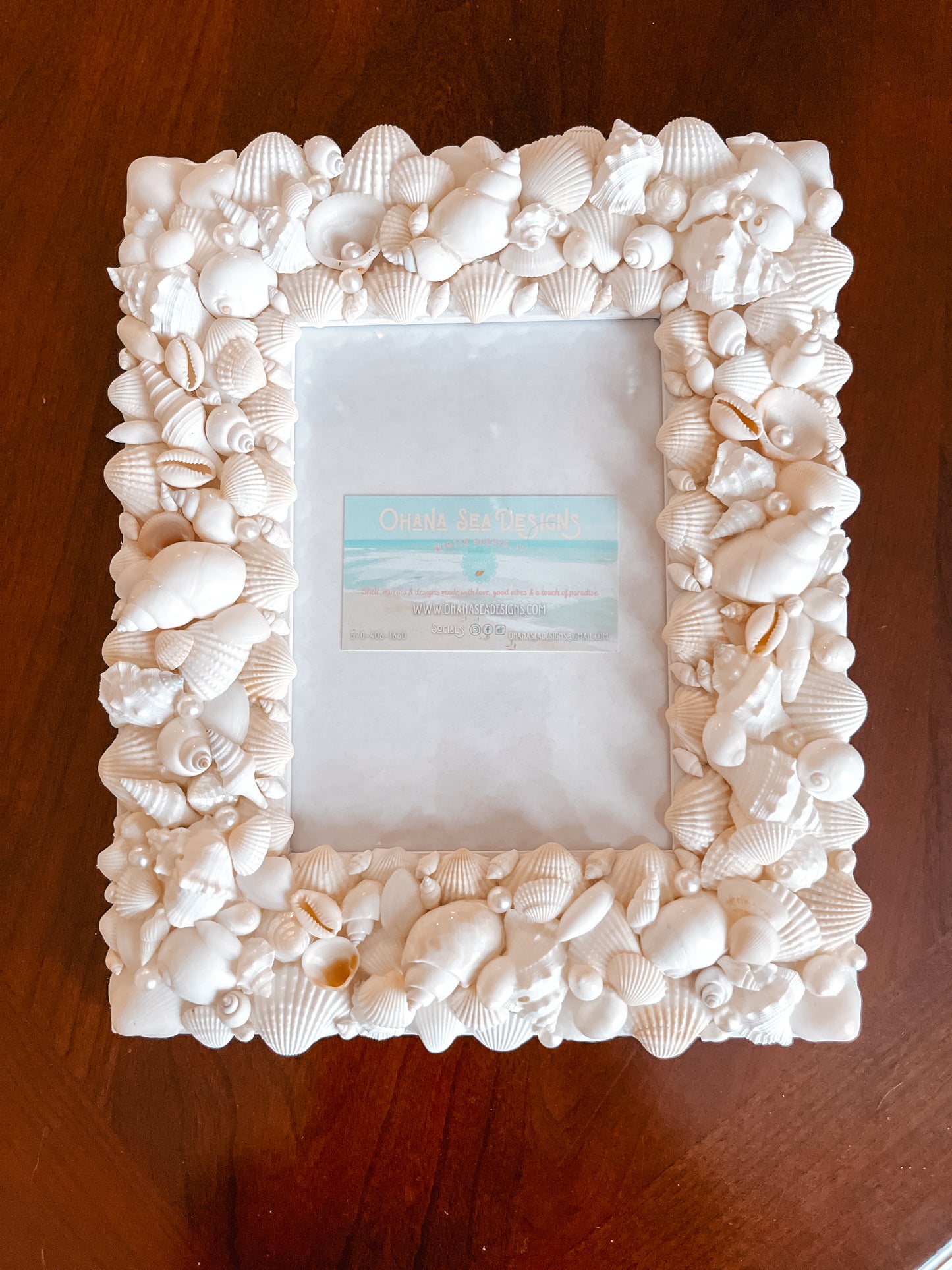 White Shell Picture Frame 4x6, 5x7 or 8x10