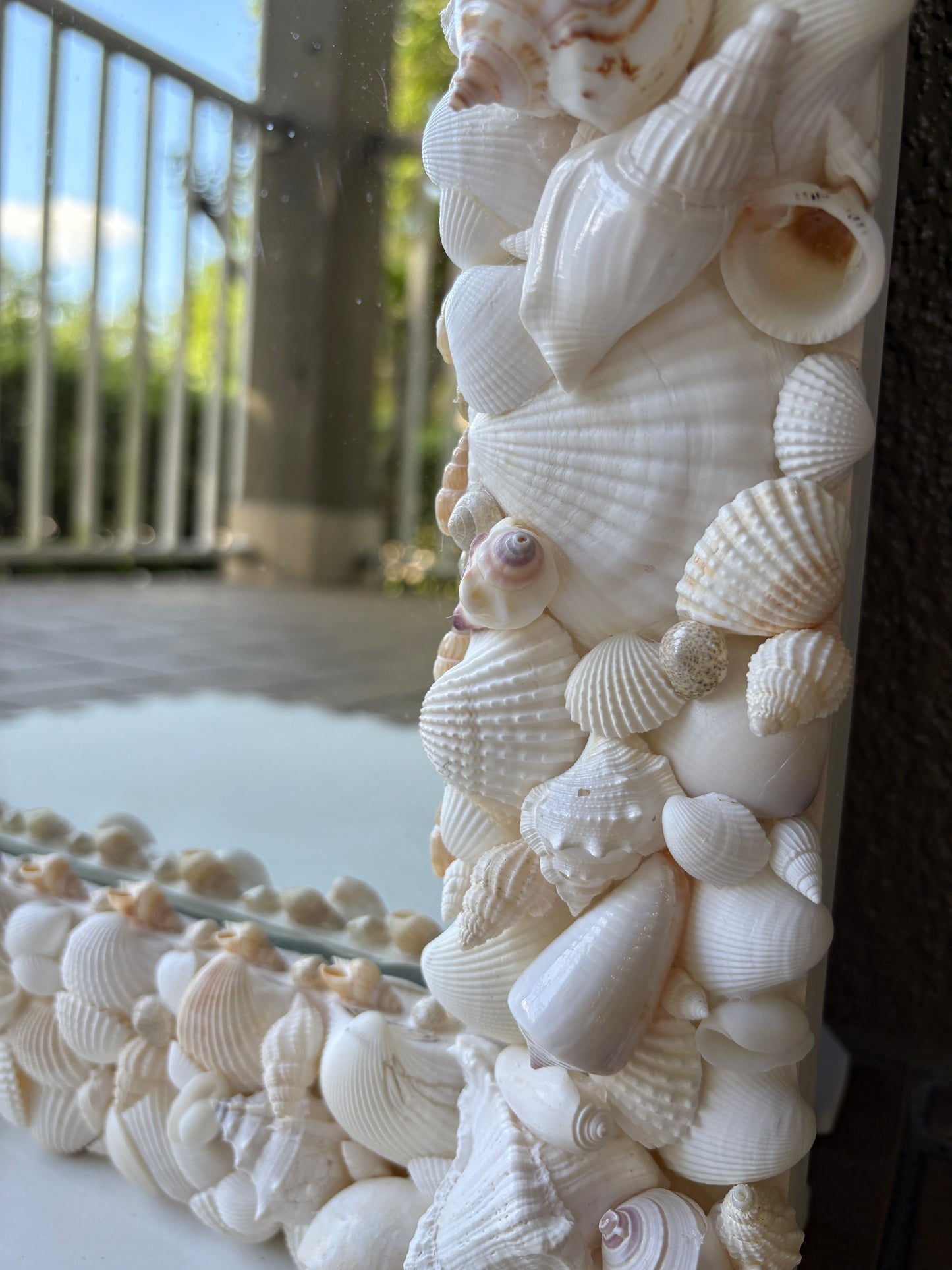 White Seashell Mirror 24x34”