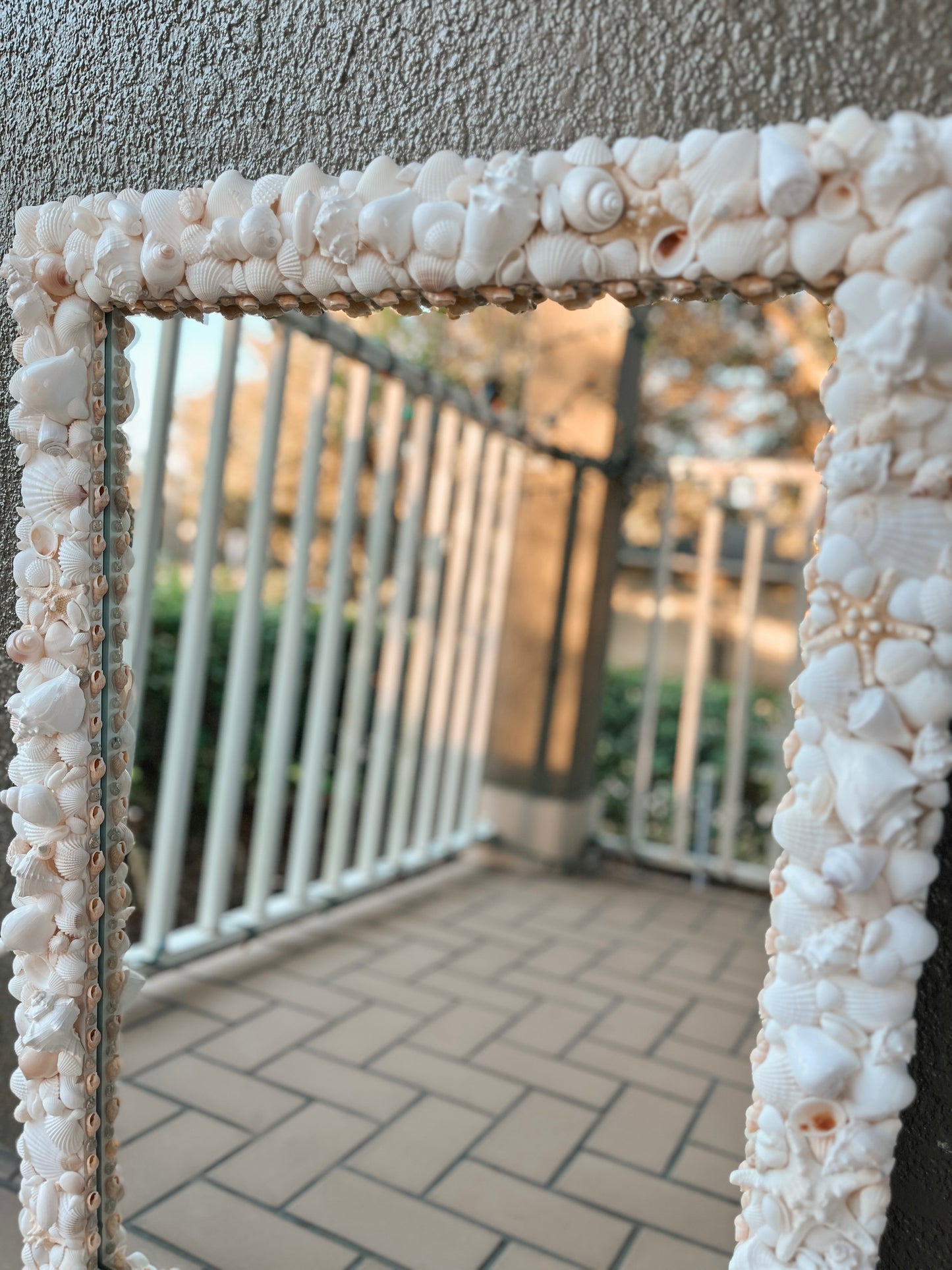 White Seashell Mirror 24x34”