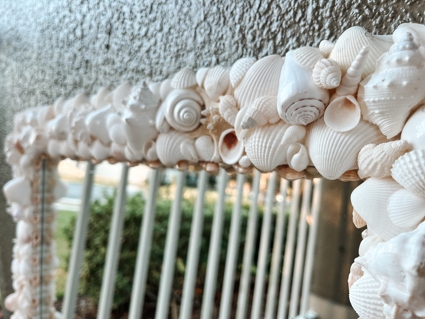 White Seashell Mirror 24x34”