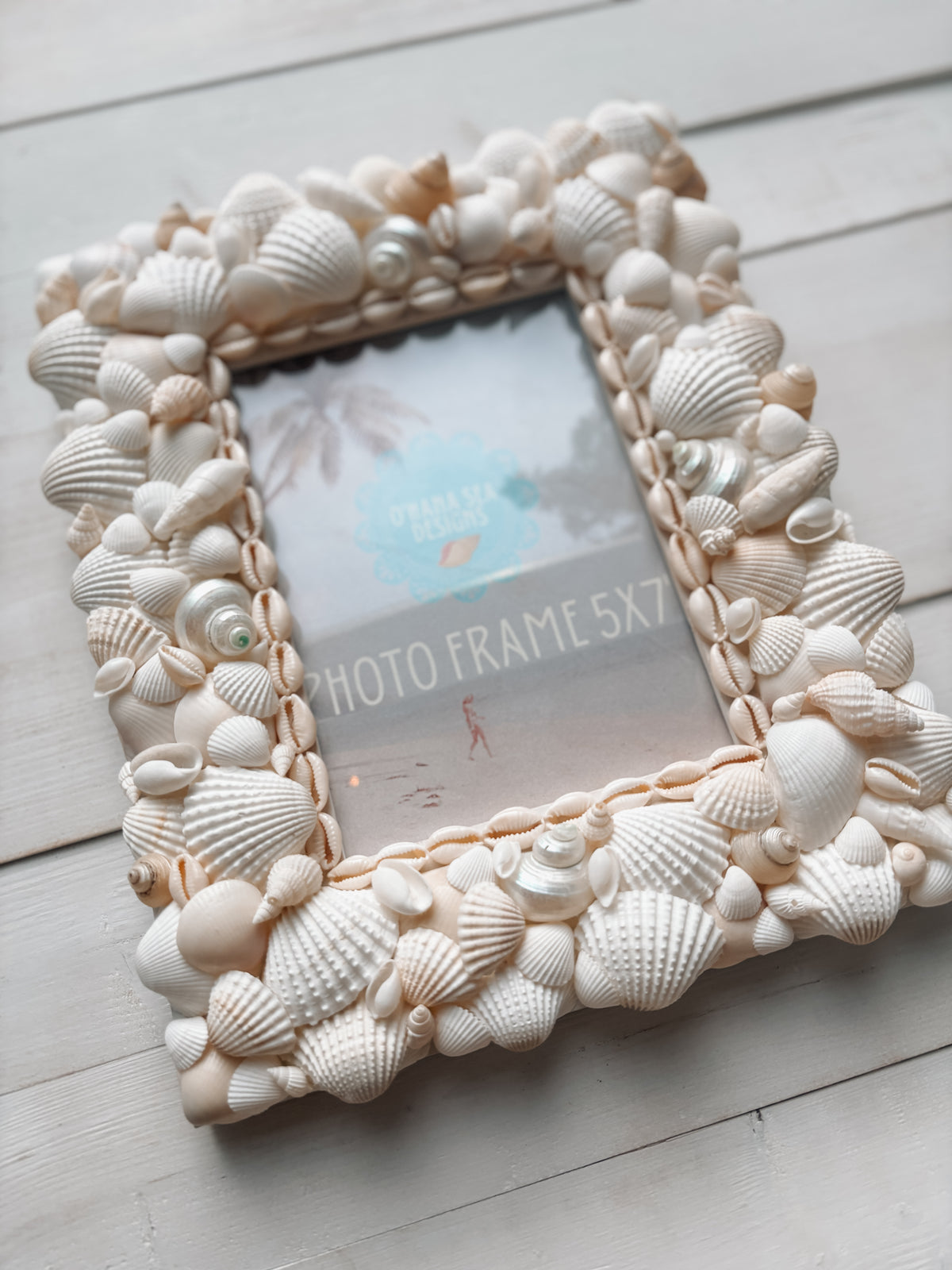 White Shell Picture Frame 5x7”