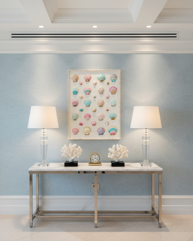 Shells on Canvas 18x24” - Study in Palm Beach Coastal Colors I