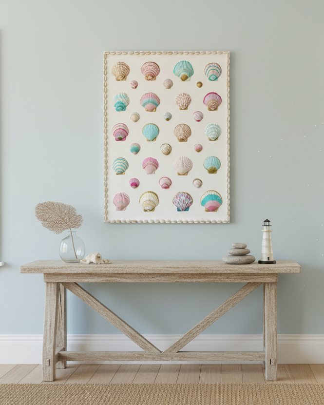 Shells on Canvas 18x24” - Study in Palm Beach Coastal Colors I
