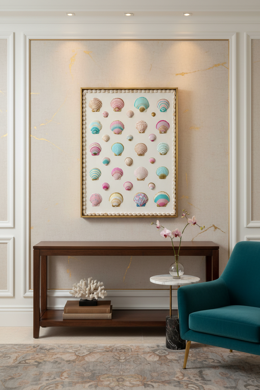 Shells on Canvas 18x24” - Study in Palm Beach Coastal Colors I