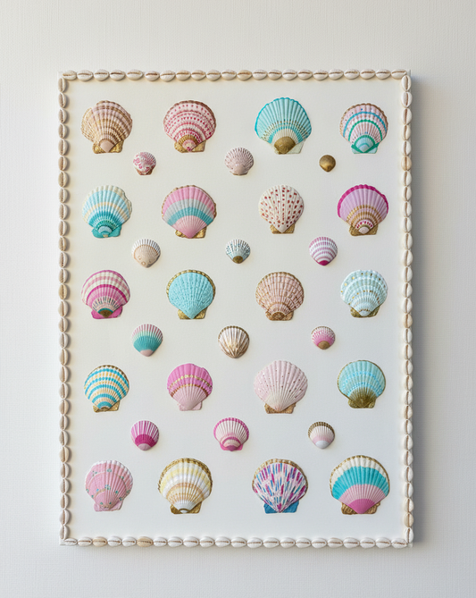 Shells on Canvas 18x24” - Study in Palm Beach Coastal Colors I