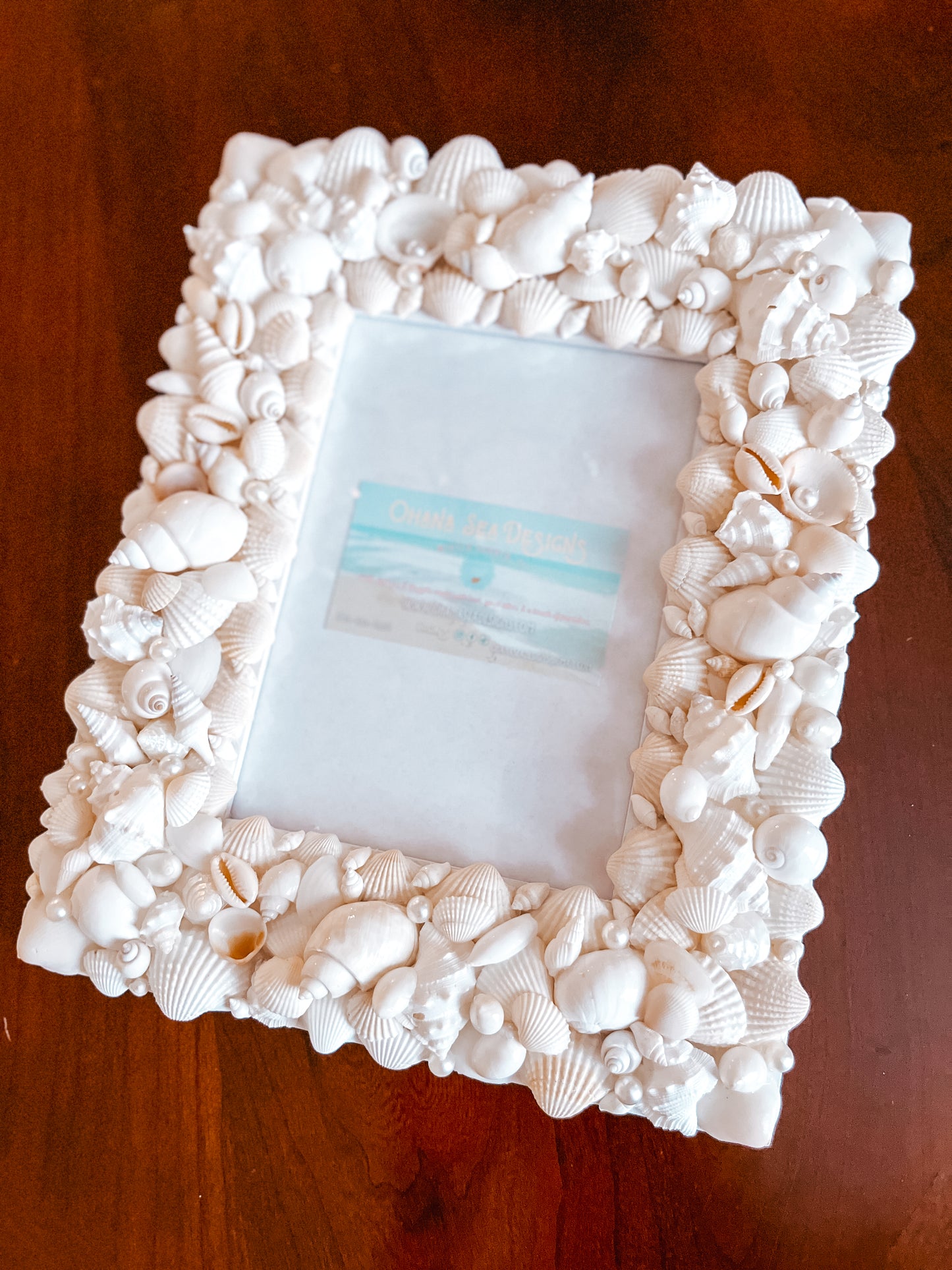 White Shell Picture Frame 4x6, 5x7 or 8x10