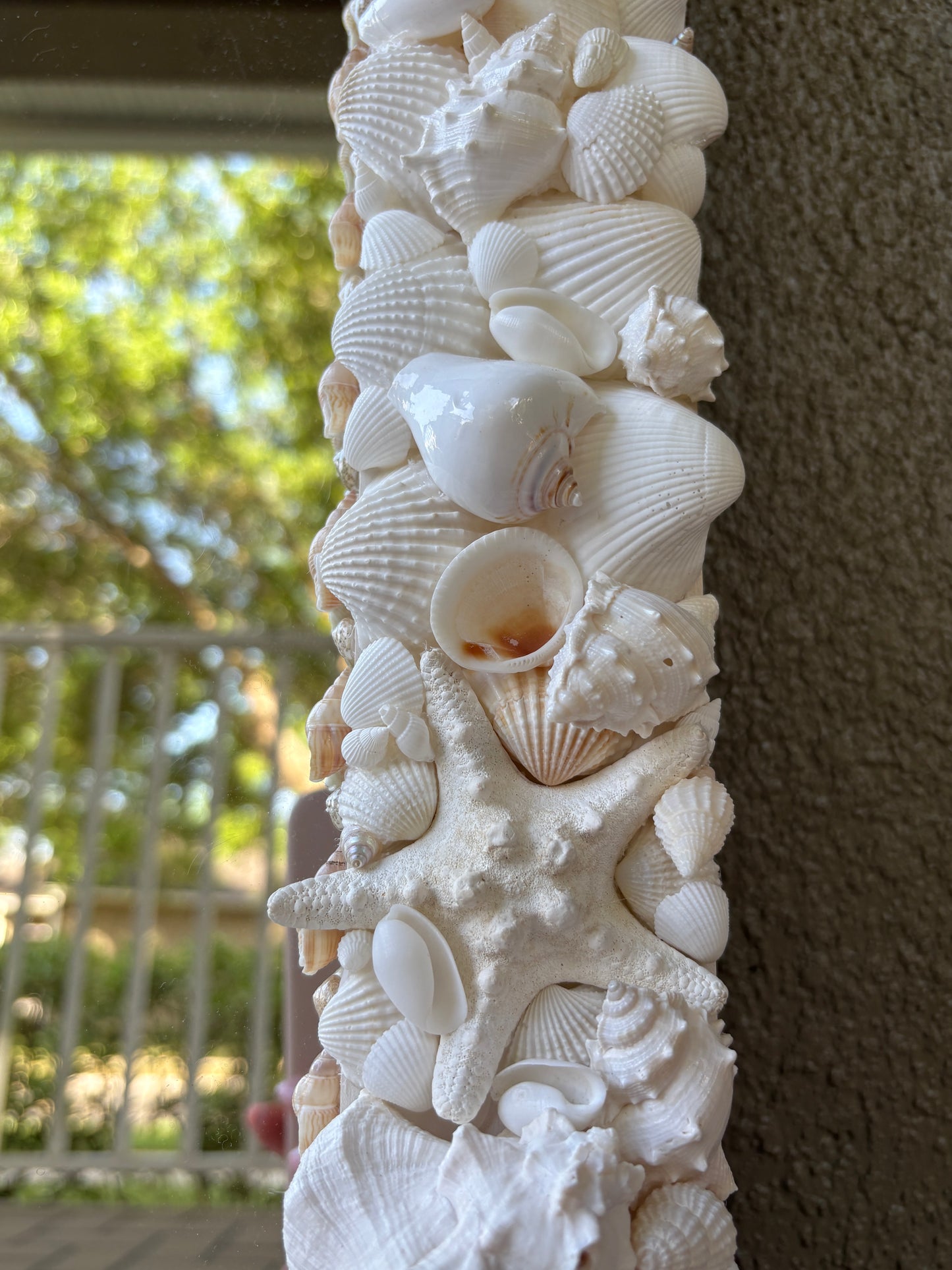 White Seashell Mirror 24x34”