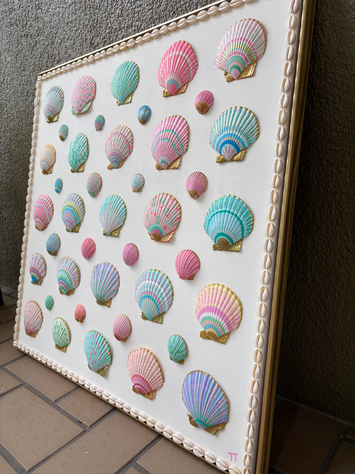 Painted Shells on Canvas 24x24”
