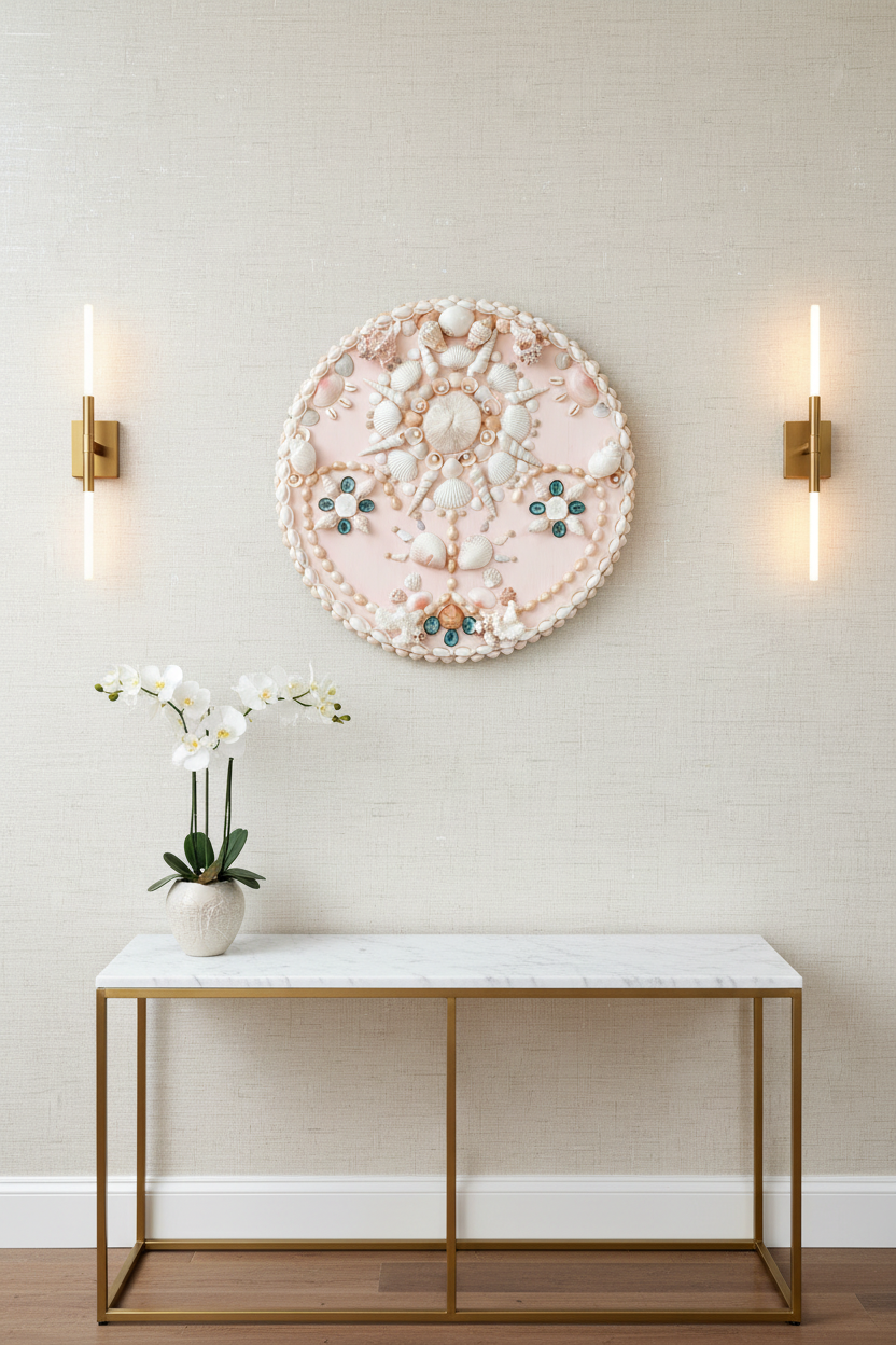 Blush Shell Panel 16.5", Mushroom Coral Center, Made-to-Order