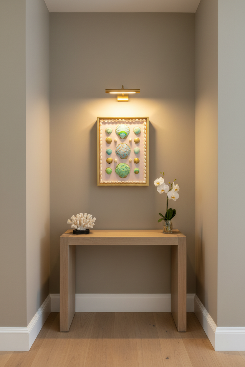 Study in Coastal Color No. IV | Palm Beach Inspired Shell Art, Shells on Canvas